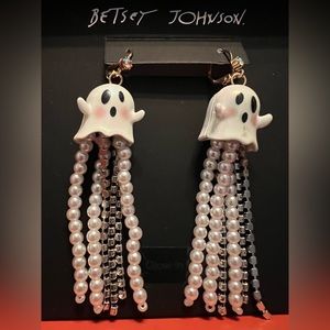 Betsy Johnson Ghost/Pearls Earrings